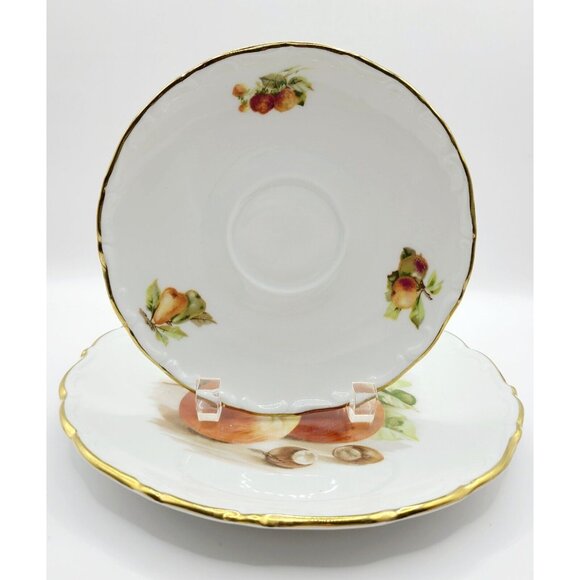 Vtg Schumann Arzberg Germany Tea Set Cup & Saucer Dessert Plate Apple Fruit - Picture 10 of 16
